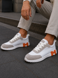Мъжки маратонки Hermès – бели с оранжево лого