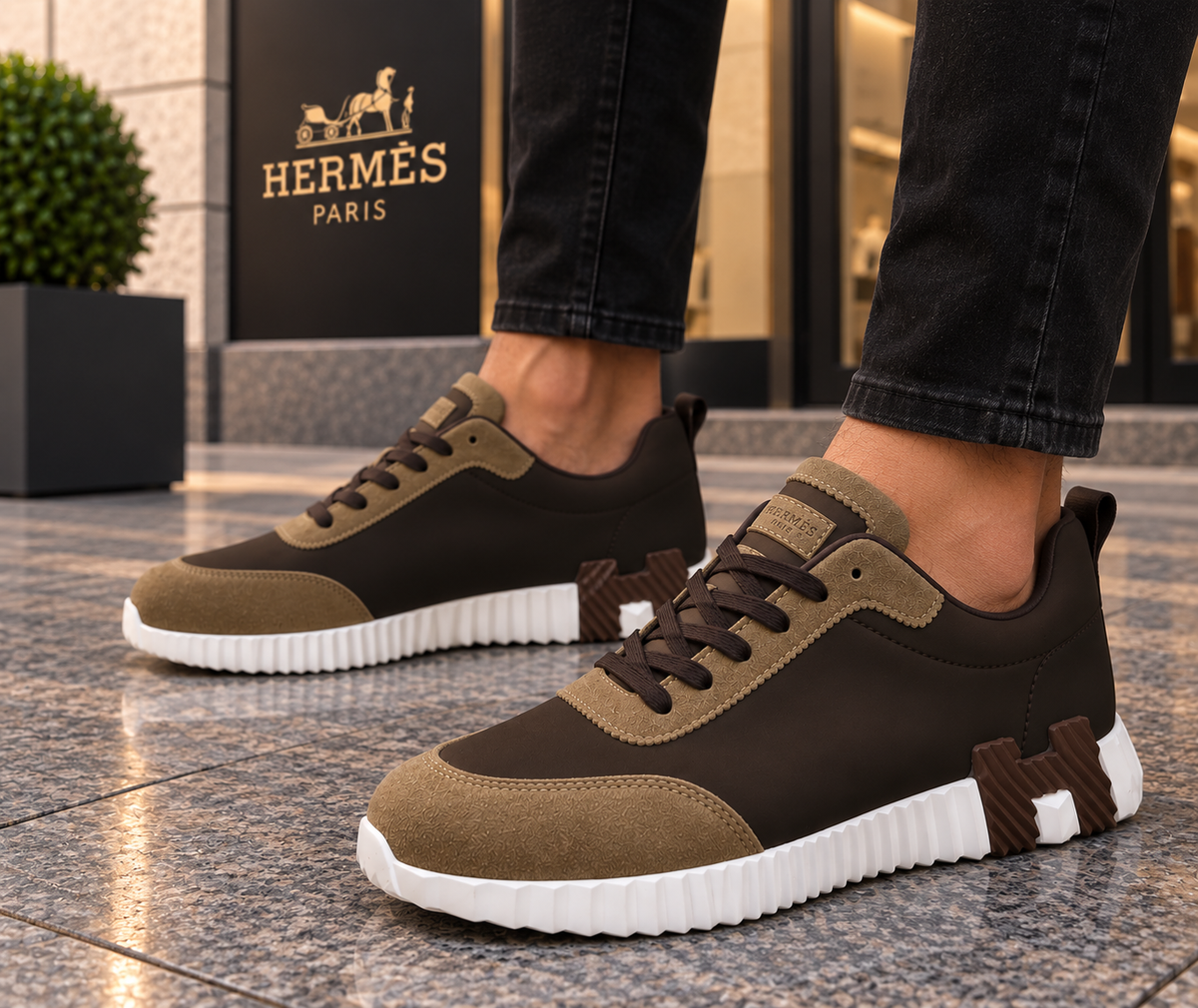 Мъжки маратонки Hermès – кафяви