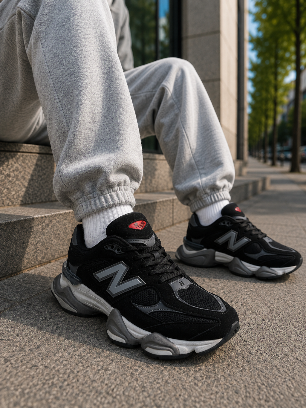 Мъжки маратонки New Balance 9060 – Черно / Сиво