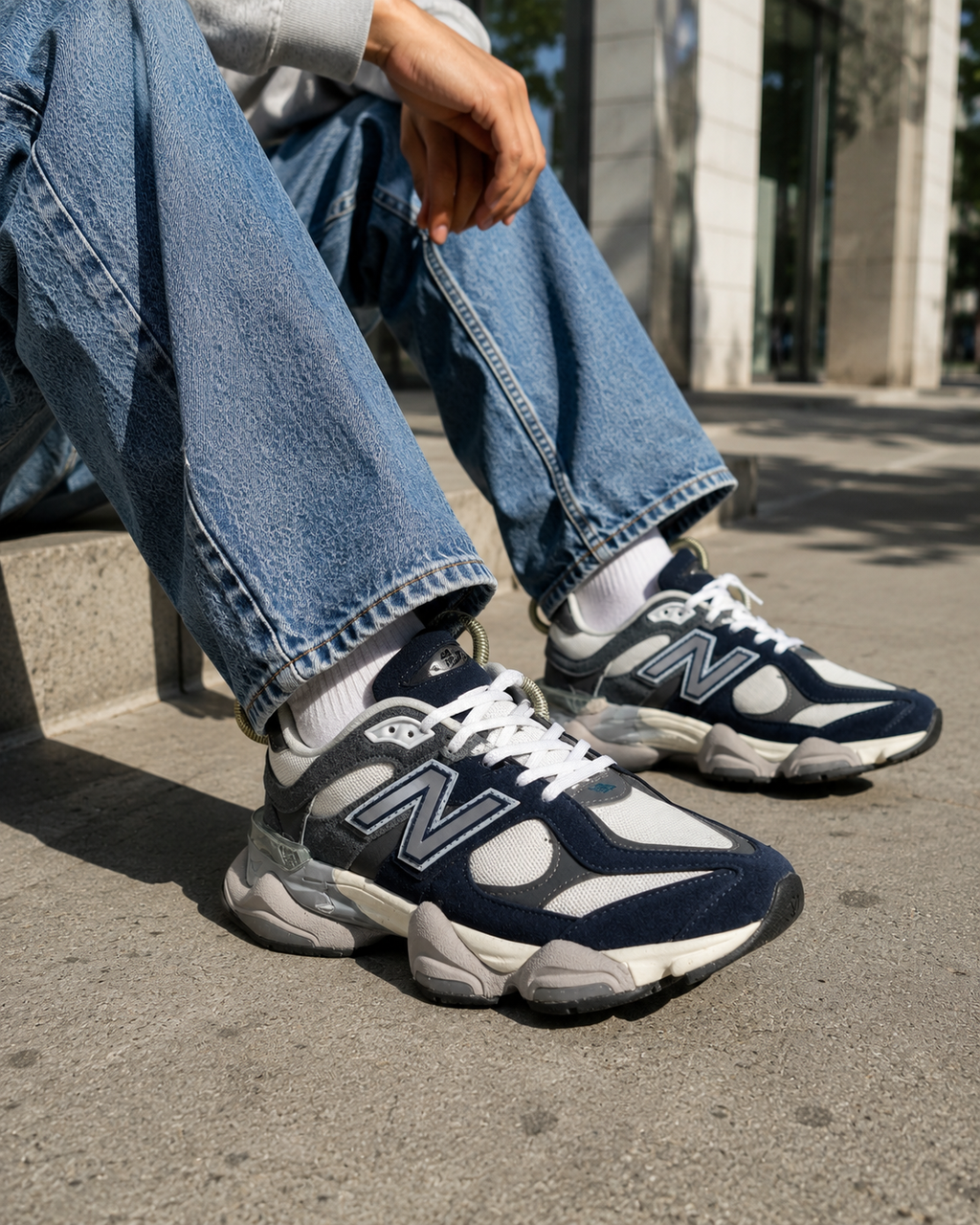 Мъжки маратонки New Balance 9060 – Navy/White
