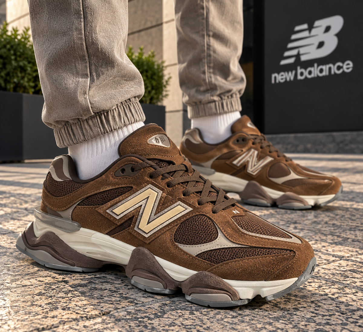 Мъжки маратонки New Balance 9060 в кафяво